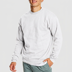 Men's <b>Navy</b> Blue Crew Neck <b>Sweatshirt</b> Regular Fit Casual Knitted 100% Cotton Pullover Autumn Wear - Product Image 2