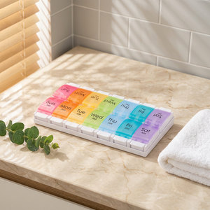 Organizador de Pastillas de Plástico Grande sin BPA al por Mayor con Botón de Apertura Fácil, 7 Días, 14 Compartimentos para Dos Tomas Diarias AM/PM para Personas Mayores - Product Image 4