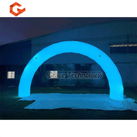 Arche gonflable d'éclairage LED en PVC 8m arc d'entrée changeant de couleur pour la décoration de fêtes de mariage et d'événement