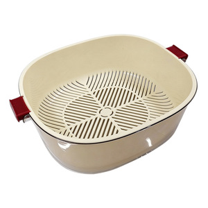 Double Layer Vegetable Washing Basin <b>Drain</b> <b>Basket</b> With Handles For Kitchen Fruit And Veggie Storage And Drainage - Product Image 5