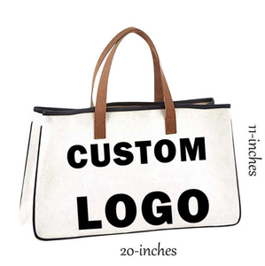 Bolso de lona, bolso de mano, bolso de playa de gran capacidad para hombre y mujer, bolso sencillo con letras impresas, para compras - Product Image 2