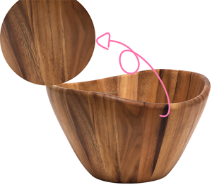 Grand saladier en bois naturel de qualité supérieure <span class=keywords><strong>Bol</strong></span> en bois d'acacia de haute qualité décoratif pour la nourriture Vaisselle mélangeur écologique utile - Product Image 2