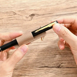 Creative neck-hanging <b>pen</b> clip <b>pen</b> case, portable and compact leather <b>pen</b> holder, <b>pen</b> clip keychain, suitable for daily office - Product Image 2