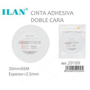 Ruban adhésif double face Ilan 20mmx6m épaisseur 2,5mm pour usage électrique - Product Image 1