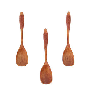 Cuillère à soupe en bois pour enfants, cuillère à dessert, à confiture, à café, à mélanger, cuillère à miel avec fil attaché, <span class=keywords><strong>vaisselle</strong></span> créative - Product Image 3