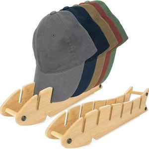 Wooden Fish Shaped <b>Hat</b> Rack Solid Wood Multi Compartment Baseball Cap Storage Organizer Desktop <b>Standing</b> Type Detachable - Product Image 1
