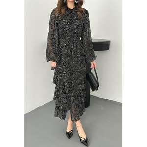 Wholesale Black Polka Dot Chiffon Layered <b>Cocktail</b> <b>Dress</b> - Product Image 2