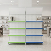 Étagère de présentation pour supermarché et épicerie, design perforé métallique de haute qualité, prix compétitif