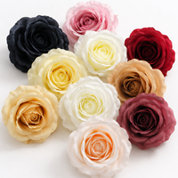 Vente d'usine : Têtes de roses en soie séchée de 9 cm, durables et imperméables, pour décoration murale florale pour la Saint-Valentin et la remise des diplômes
