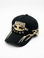 Gorra de béisbol de cinco paneles personalizada Fuerza Regida 31, de mezclilla, con visera curva de gamuza sintética, transpirable, impermeable y ajustable.