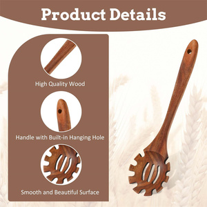 Kitchen Utensils Factory Cooking Long Hand <strong>Pasta</strong> Serving Spoon Acacia Wooden <strong>Pasta</strong> Fork - Product Image 2