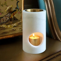 Diffuseur d'huiles essentielles en marbre travertin beige naturel de style Wabi Sabi rétro STONEKOCC, bouteille d'aromathérapie