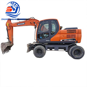 Excavadora Usada Doosan 150 DX150 DX150W DX150W-9C, Excavadora Hidráulica de Ruedas de 15 Toneladas en Venta, Pocas Horas de Uso, Precio Económico - Product Image 1