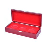 Boîte cadeau en bois personnalisée à charnières avec loquet métallique, doublée de velours, pour rangement de pièces de monnaie, médailles, objets de collection et emballage de souvenirs