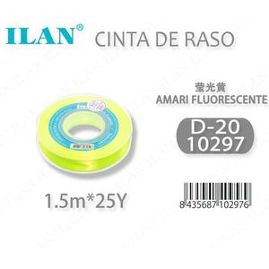 ริบบิ้นผ้าซาตินอิลัน 1.5 ม. 25 หลา สีเหลืองฟลูออเรสเซนต์ D-20 - Product Image 3