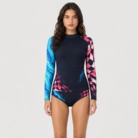 Camiseta de Surf de Manga Larga para Mujer al por Mayor, con Estampado por Sublimación, de Alta Elasticidad y Secado Rápido, Top de Natación para Playa, Venta al por Mayor OEM