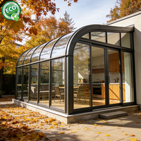 Hommie Serre Moderne en Verre Polygone, Solarium, Véranda Extérieure pour Jardin