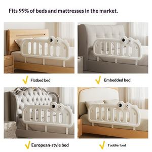 Barrière de <span class=keywords><strong>lit</strong></span> pour bébé - 4 hauteurs réglables, barrière de <span class=keywords><strong>lit</strong></span> <span class=keywords><strong>anti</strong></span>-<span class=keywords><strong>chute</strong></span> en HDPE sûre pour les tout-petits et les nourrissons - Product Image 4