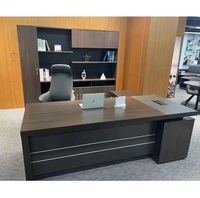 Table de Bureau de Direction Luxe – Bureau de Chef Moderne en Bois – Mobilier Exécutif en MDF – Table de Bureau de PDG en Forme de L
