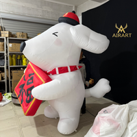 Mascotte gonflable en peluche courte en forme d'animal de dessin animé pour la décoration d'ouverture de bar