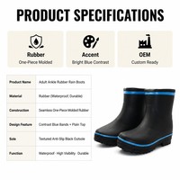 Bottes de travail robustes en caoutchouc imperméables et résistantes à l'huile avec embout en acier renforcé et semelle antidérapante pour le jardinage et les travaux lourds