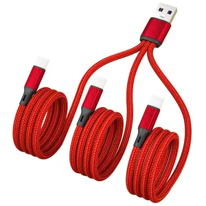 3 in 1 0.2M charging wire 1.2M type c 5A micro 2.5A 1 in 3 charger multi-functional usb line
