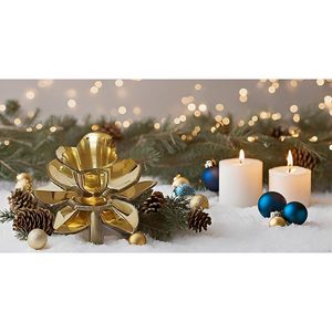 Lotus Shaped <b>Brass</b> <b>Candlestick</b> Holder Handicraft Metal Pillar Holder for Home & Wedding Decor Golden 4 X 1.6" - Product Image 3