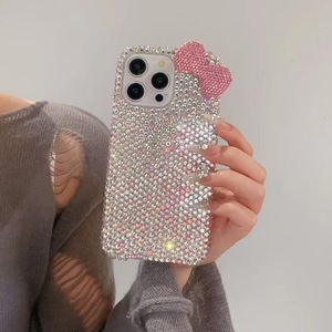 Cover Personalizzata Carina Kawaii con Brillantini per iPhone 15 16 Pro, Orsetto Rosa con Diamanti, Custodia Antiurto in Silicone per Telefono - Product Image 4