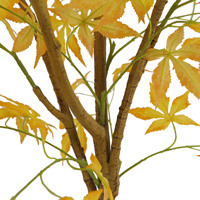 Arbre d'érable artificiel de 110 cm, faux bonsaï, plante d'automne avec des feuilles jaunes pour la décoration moderne de la maison, du bureau, du salon, du sol, intérieur