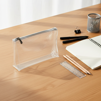 Pochette cosmétique légère en plastique avec corps transparent, trousse de maquillage pour les voyages et l'usage quotidien