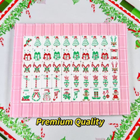 Tuiles de Mahjong de Noël de luxe, style américain, un ensemble de haute qualité pour les soirées de Mahjong américain et les rassemblements entre amis