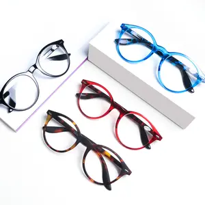 Fashion Retro Round Glasses Frame Oversize Design Anti Blue Light Blocking Plastic Reading Glasses For men For Women