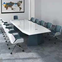 会議テーブル高光沢長方形カスタマイズ手作りモダンオフィス会議室デスク
