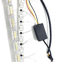 Tira de luces LED amarillas y blancas flexibles para coche, 2025, flujo secuencial impermeable, luz de circulación diurna, señal de giro para faros delanteros