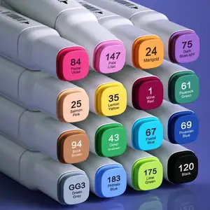 Benutzer definiertes Logo Marker Pad Malerei Japanischer Acryl Fine Liner Industrie Permanent Stoff Marker Stift Set mit Box