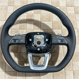 Volant de voiture en cuir perforé pour <span class=keywords><strong>Audi</strong></span> A4 R8 Tt Mk2 Mk3 B8 <span class=keywords><strong>RS</strong></span> TTS Ttrs Rs3 Rs6 RS4 RS5 RS7 A3 A5 A6 C6 A7 A8 A1 Q3 Q5 Q7 - Product Image 2