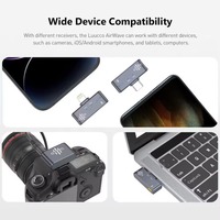 Micrófono de Solapa Inalámbrico Omnidireccional Luucco AirWave Mini K2 para iPhone, Android, Cámaras DSLR, USB-A, Transmisión en Vivo