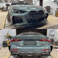 Kit carrosserie en fibre de carbone sèche pour BMW Série 4 G22 G23 G26, style SQ amélioré, comprenant lèvre avant, diffuseur, spoiler, jupes latérales et capot