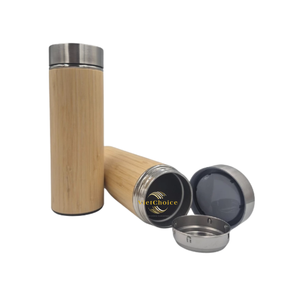 Botella de Agua de Acero Inoxidable Ecológica de Madera Premium, Duradera, Colores Personalizables, Logotipo, Diseño Sostenible, Botella para Beber - Product Image 4