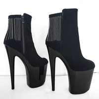 Bottes à talons pour femme 20CM, style Stripper, avec pampilles, pour pole dance, plateforme