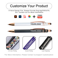 Stylo à bille en métal avec logo personnalisé, multifonctionnel, stylo tactile pour écran de téléphone, stylo à bille créatif avec fonction fidget spinner