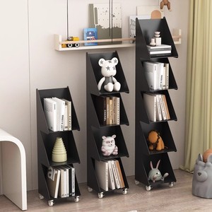 Light Luxury Creative Iron Bookshelf Floor Rack for <strong>Small</strong> Apartments Living Room Mobile Bookcase <strong>Corner</strong> Storage <strong>Unit</strong> - Product Image 2