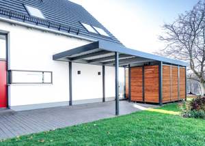 アルミカーポートOEM工場カスタマイズされた近代的な防水ガレージ駐車場ヘビーデューティー屋外フレーム - Product Image 2