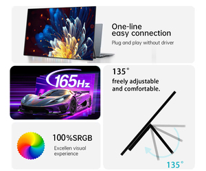 Moniteur portable de 24.5 pouces 165Hz 2.5K 2560x1440 5ms Réponse Connexion Type-C Haut-parleurs intégrés Jeux et films - Product Image 3