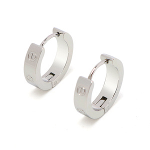 Moda Design di lusso Charm oro placcato oro 18K impermeabile in acciaio inox tondo Huggie cerchio orecchini gioielli per le donne regalo di nozze - Product Image 3