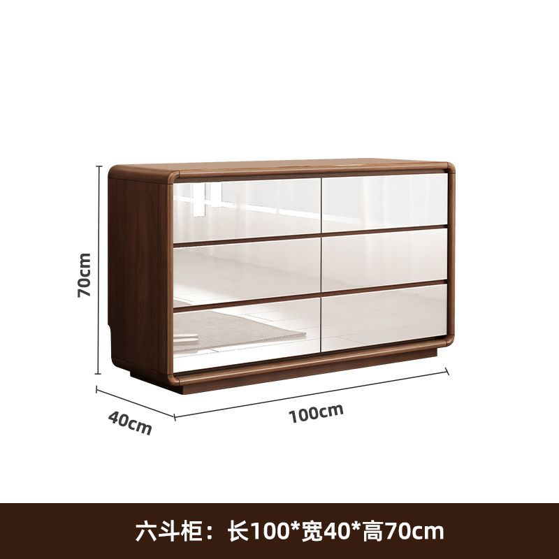 - Walnut-clad white six-drawer chest (100*40*70)