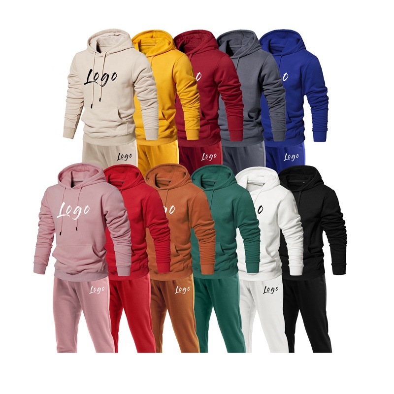 Logo personalizzato all'ingrosso all'ingrosso Unisex Jogger Sportswear Jogging Men set Sweat Sweatsuit Plain Track Suit tuta da allenamento Wear