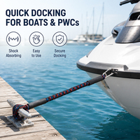 HOMFUL Corde d'amarrage marine élastique de 1,2 m avec crochet en acier inoxydable 316, âme élastique de 10 mm, pour l'amarrage de jet-skis et de kayaks