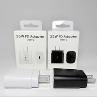Cargador Rápido de 25W Tipo-C PD 3.0 con Cable para Teléfono Móvil y Reloj Inteligente, Compatible con S26/S25/S24/S23/S22, Enchufes US/EU/UK