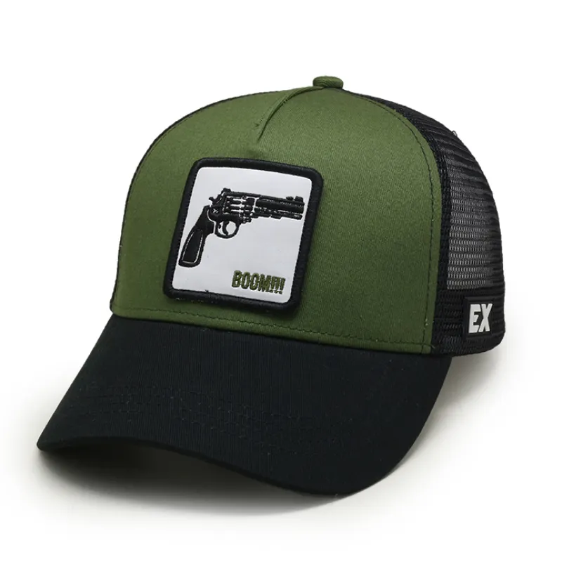 Parche de cuero logotipo personalizado Unisex exclusiva granja Animal Snapback sombrero de camionero